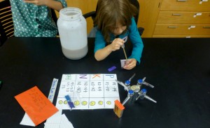 A young Science Quest student experiments with soil samples from Jordan River. | Courtesy photo