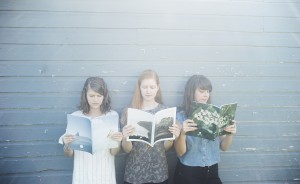 Working out of Bloomington and Chicago, "Driftless" magazine’s three-member publishing team includes (l-r) Anna Powell Teeter, Leah Fithian, and Shelly Westerhausen. | Photo by Jason Lukas