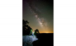 Clark captured this shot on a visit to a pedestal of rocks with his brother in the Ozark Mountains. This photo of the Milky Way was taken on a dark, clear night at about 3 a.m. | Photo by Nathan Clark