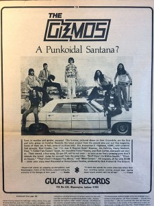 An ad for the Gizmos that appeared in Gulcher musicpaper in Bloomington 1976. | Courtesy image