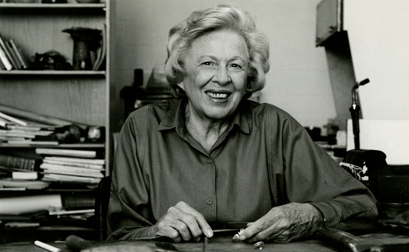 Alma Eikerman's legacy has inspired generations of artists and arts educators. She was an innovative metalsmith, jewelry designer, and professor at the IU School of Fine Arts from 1947 to 1978. | Photo courtesy of Indiana University Archives