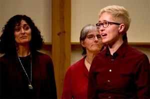 Abby Perfetti, right, sings at a Voces Novae concert in February. | Photo by Merrill Hatlen
