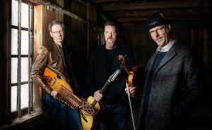 (l-r) Nyckelharpa player Olov Johansson, guitarist Roger Tallroth, and violist Mikael Marin of the Swedish band Väsen will be performing at their ninth Lotus World Music and Arts Festival this year. | Courtesy photo