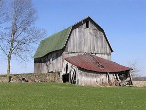 This Indiana barn is showing its years. | Courtesy of the Indiana Barn Foundation