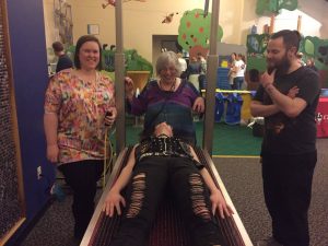 What weighs more than a ton, has 3,000 sharp points, and pillow? The WonderLab Bed of Nails, of course. Guests at After Dark enjoy more than just chocolate at the adults-only event.