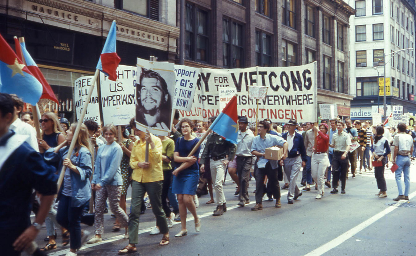 The conference, festival, and symposium called Wounded Galaxies 1968 intersects with Bloomington’s orbit next month. The event looks at the tumultuous year 1968, which included the Chicago protests and riots during the Democratic National Convention. (Pictured here is an anit-war march prior to the convention in 1968.) Wounded Galaxies organizer Joan Hawkins says the event will be more than a museum piece: “We want to confront the whole concept of revolutionary aesthetics, and ask, ‘Where do we go from here?’” | Photo by David Wilson, Creative Commons
