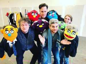 What a bunch of characters! Meet the folks behind Cardinal Stage Company's production of The Complete History of Comedy (abridged), from left to right: Patrick Goss, Henry McDaniel, Jesse Berstein, and Frankie Bolda.