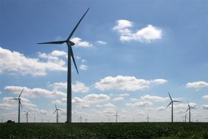 Wind turbines in Benton County, Indiana, near Lafayette. | Photo by Huw Williams, Public Domain