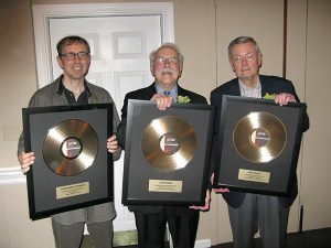 (l-r) Johnson stands with local jazz radio legends Joe Bourne and Dick Bishop. | Courtesy photo