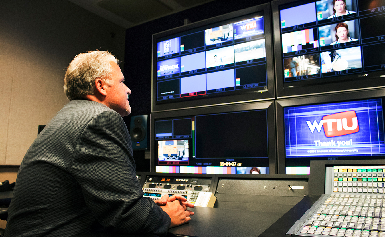 WTIU Executive Producer Rob Anderson in the station's control booth. He says WTIU "has always produced documentaries or long-form programs locally, and we take that very seriously.” | Photo by Tommy DeNardo