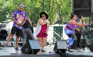 Mosley, left, performs with Royalty, a Prince tribute band. | Courtesy photo