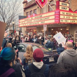Hollett explains that there can be "deep rifts in policy and beliefs that can occur among people who otherwise identify as leftists of some kind." Pictured here, local activists and residents came together during the Inaugurate the Revolution event in protest of Trump's election. | Photo by Mike Karlin
