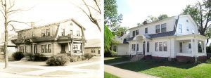 The Fulwider family moved from their house in what is now Prospect Hill to this house on the more affluent side of town at East 7th and North Lincoln streets. | Photo left courtesy of the Monroe County History Center, photo right Limestone Post