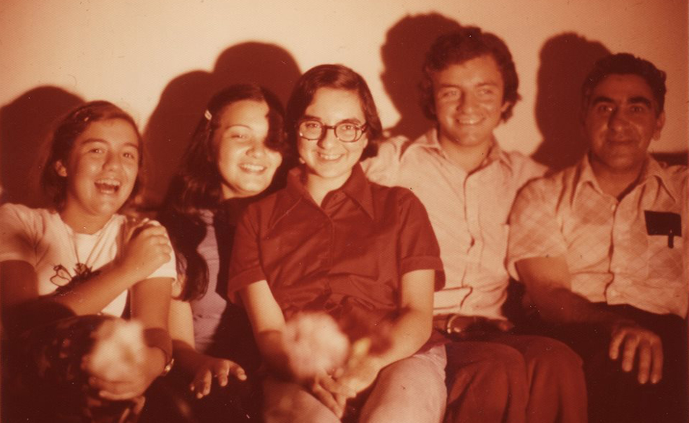 Zaineb Istrabadi (center), pictured here in Bloomington in 1974 with her father, Rasoul (right), and cousins, calls herself “a Baghdadi. Hoosier” Writer Michael G. Glab calls her the apotheosis of a Midwesterner in his profile of the longtime senior lecturer in IU’s Department of Near Eastern Languages & Cultures. | Courtesy photo