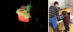 WonderLab's variety of Interactive Science Shows include bright flames, left, and why stars twinkle.