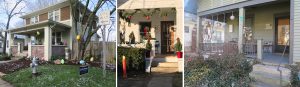 Harriet Castrataro says, “In Bloomington, we also use our front porches all year-round as a stage to celebrate holidays, the seasons, and our own individual tastes.” Pictured here are porches that highlight the seasons and highlight the natural world. | Photos by Harriet Castrataro