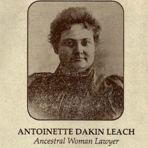 This photo of Antoinette Leach, "Ancestral Woman Lawyer," was included in a pamphlet from the Indiana State Bar Association, "Celebrating the Indiana Centennial of Women in the Law, 1893-1993."