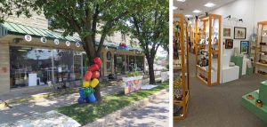 (left) Dimensions Gallery at Artisan Alley, 222 W. 2nd St., (right) By Hand Gallery, 101 W. Kirkwood Ave. #109