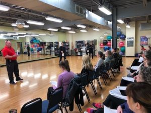 In February, before the COVID-19 pandemic put events on hold, WINGS held a self-defense course. “Self-defense is one of the unique ideas that happen when you have six women organizing,” says Sandy Clark-Kovaks, one of the WINGS organizers. | Courtesy photo