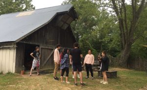 Actors in the Emerging Theatre Artist Residency rehearse a play at Krista Detor and Dave Weber’s artist retreat, The Hundredth Hill, in northern Monroe County. Since moving to the retreat in August, these recent graduates from NYU’s Tisch School of the Arts have been working on two productions that they will perform for live audiences on a custom-built, outdoor stage on the property. | Limestone Post