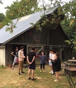 Actors in the Emerging Theatre Artist Residency rehearse a play at Krista Detor and Dave Weber’s artist retreat, The Hundredth Hill, in northern Monroe County. LP contributor Dason Anderson gave us a backstage look. | Photo by Grayson Pitts