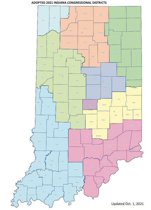 2022 Indiana Congressional Districts | Source: IndianaHouseRepublicans.com