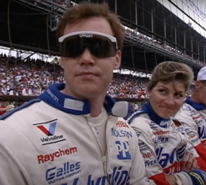 Al Unser Jr. and his wife, Shelley, moments before the 1991 Indianapolis 500. He would finish 4th in the race.