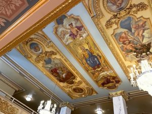 Mural ceiling at French Lick Springs Hotel. | Photo by Laurie D. Borman