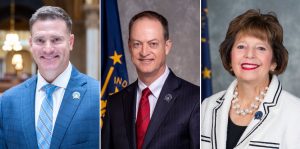 (l-r) Sen. Chris Garten, Sen. Mark Messmer and Sen. Linda Rogers authored the 2021 wetlands legislation that stripped away protections for isolated wetlands across Indiana. | Photo: Indiana General Assembly website