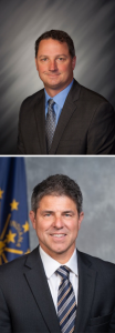 (top) Rep. Todd Huston, Indiana Speaker of the House; (bottom) Sen. Rodric Bray, president pro tempore of the Indiana Senate | Photos: <a href="https://iga.in.gov/" target="_blank">iga.in.gov</a>