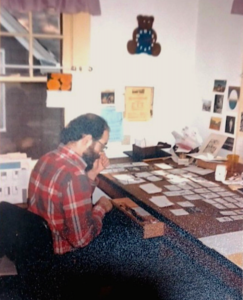 Ray Lesser in the 1990s when Funny Times was still being produced out of Ray and Susan Wolpert’s house. | Courtesy photo