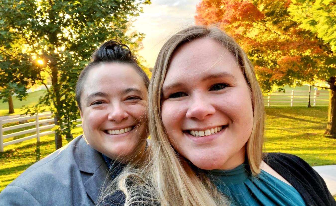 Josie Leimbach (left) and Lynae Sowinski met in Bloomington and got married in 2017. Their journey to parenthood has been similar to that for heterosexual couples in many ways, but the journey has also been more difficult emotionally, physically, and financially. | Courtesy photo