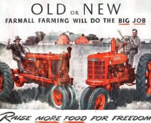 A 1942 wartime ad for Farmall tractors.