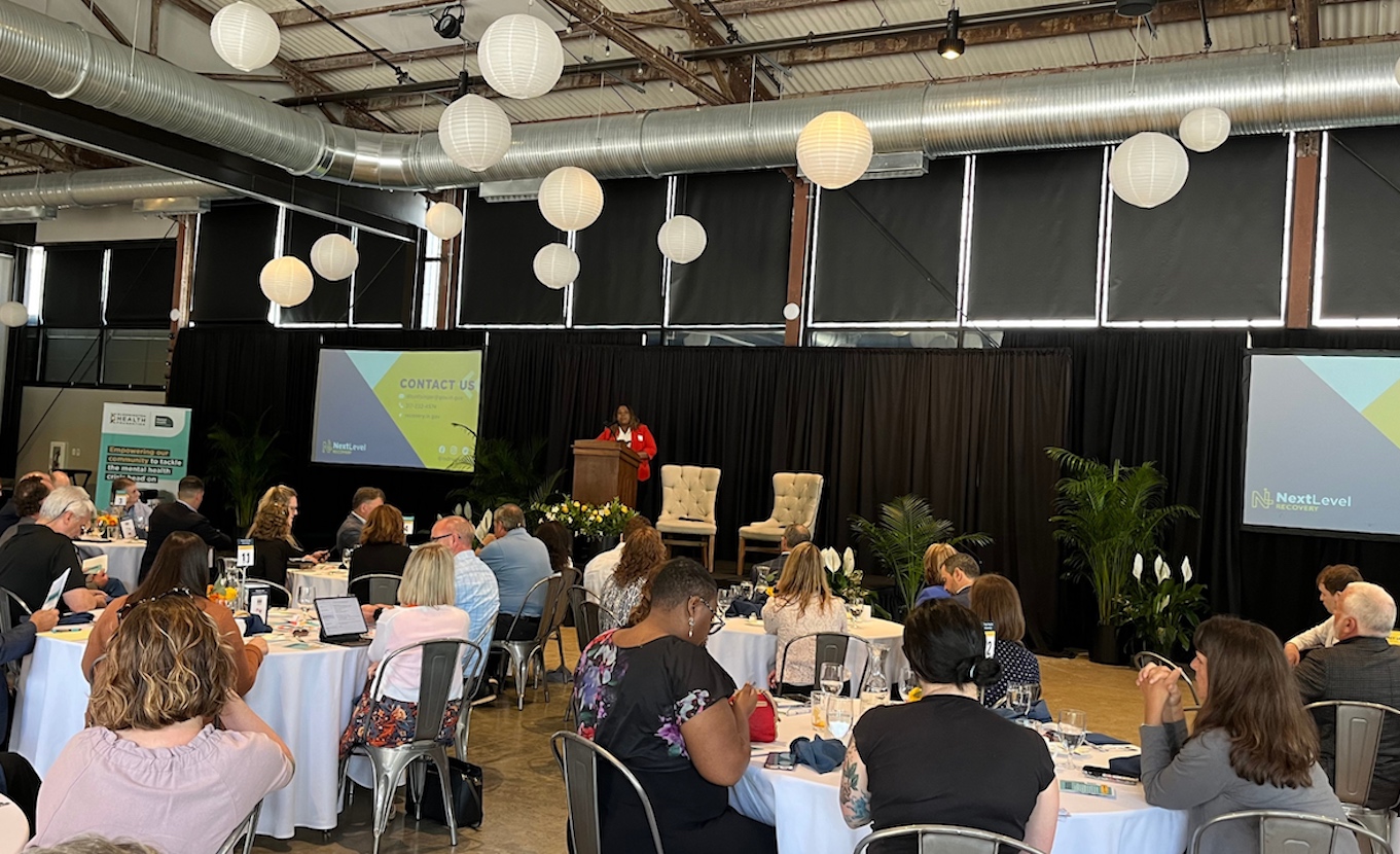 At a gathering of more than 100 diverse stakeholders in May, Michelle Gilchrist, President and CEO of Bloomington Health Foundation, announced the formation of a first-of-its-kind Mental Health Collaborative.